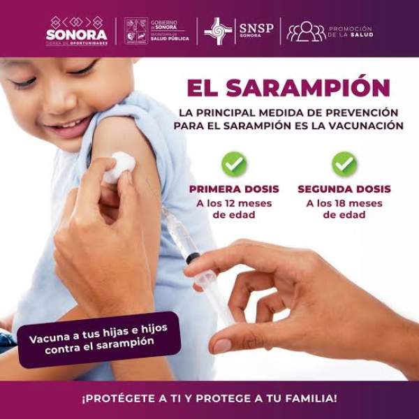 Mantiene Salud Sonora control sanitario del sarampión con acciones de vacunación